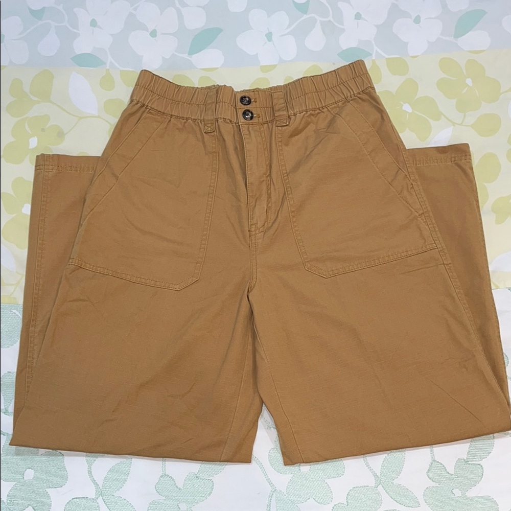 Madewell Caramel Brown Wide-Leg Pants